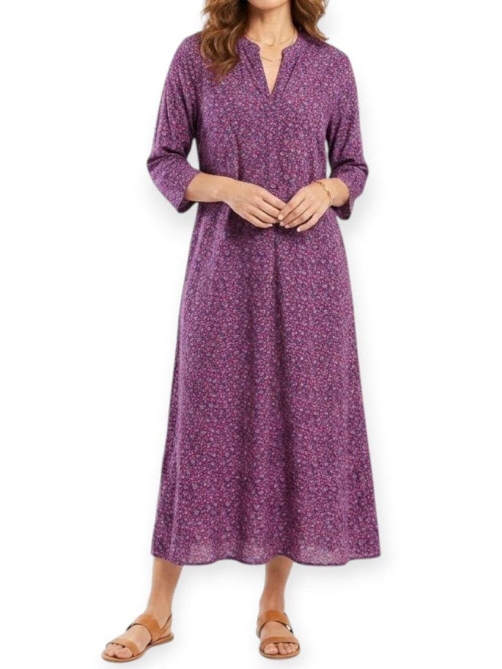 April‎ Cornell Aimee Purple Medium Patterned Floral Maxi Dress